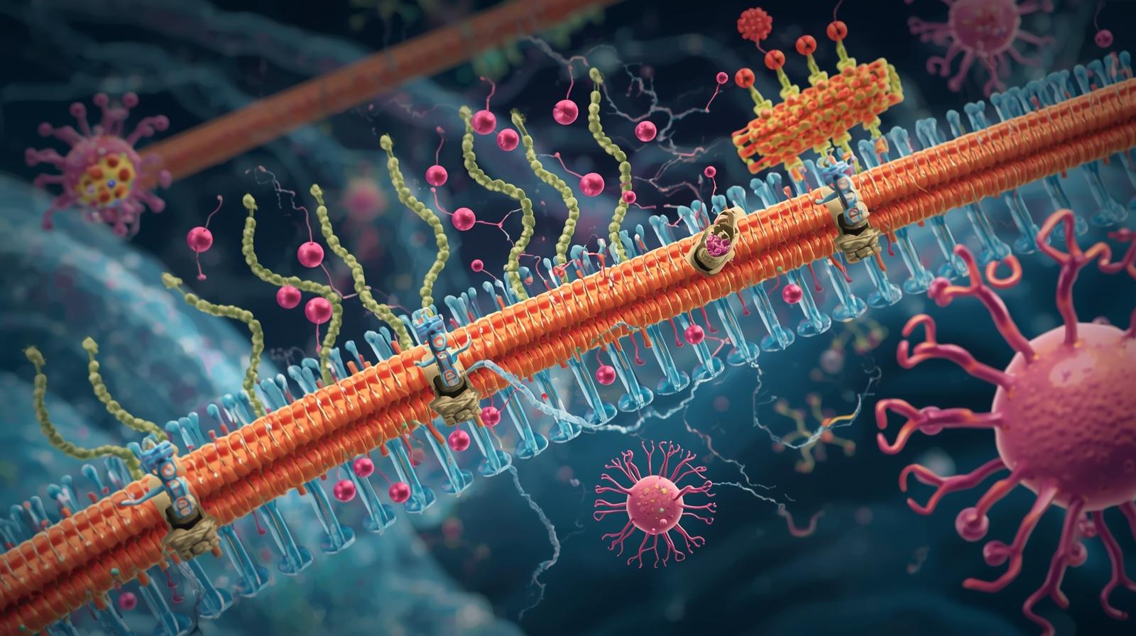 受容体と反応している様子の模式図
