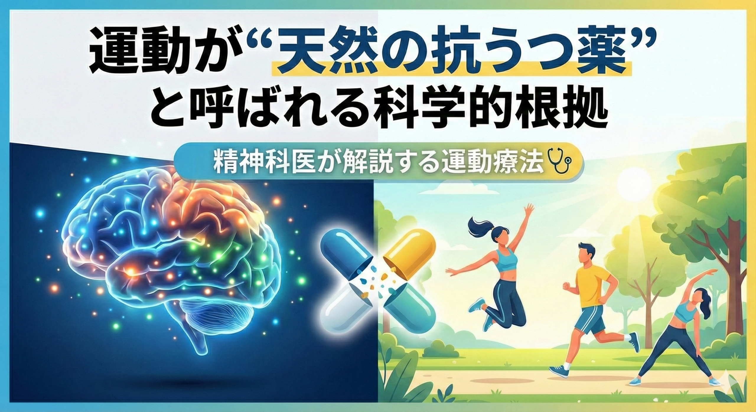 運動が”天然の抗うつ薬”と呼ばれる科学的根拠｜精神科医が解説する運動療法
