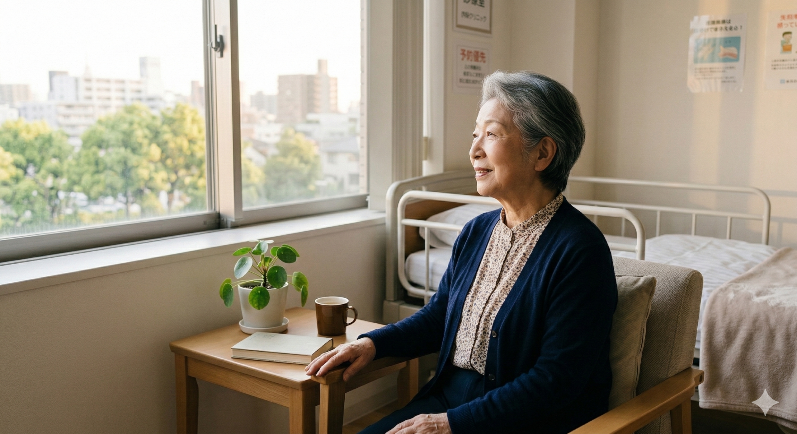 受診を決断し、気持ちが少し軽くなった人のイメージ