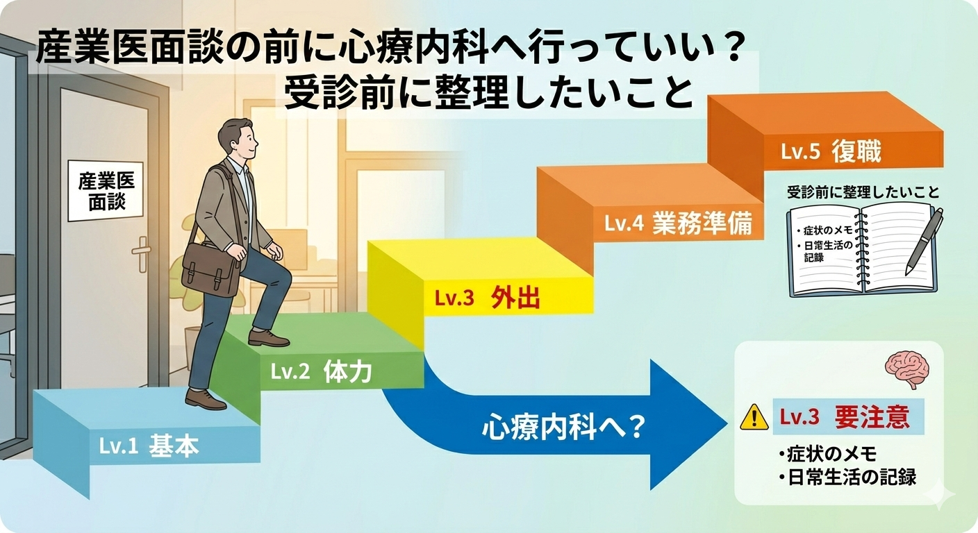 産業医面談の前に心療内科へ行っていい？受診前に整理したいこと
