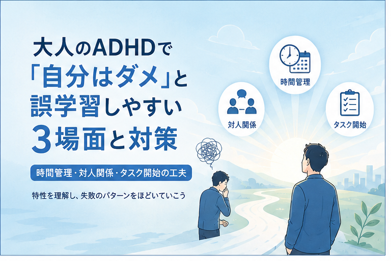 大人のADHDで「自分はダメ」と誤学習しやすい3場面と対策